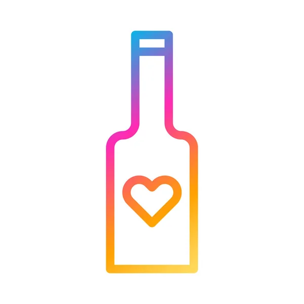 Wine Icon Gradient Style Valentine Illustration Vector Element Symbol Perfect - Stok Vektor