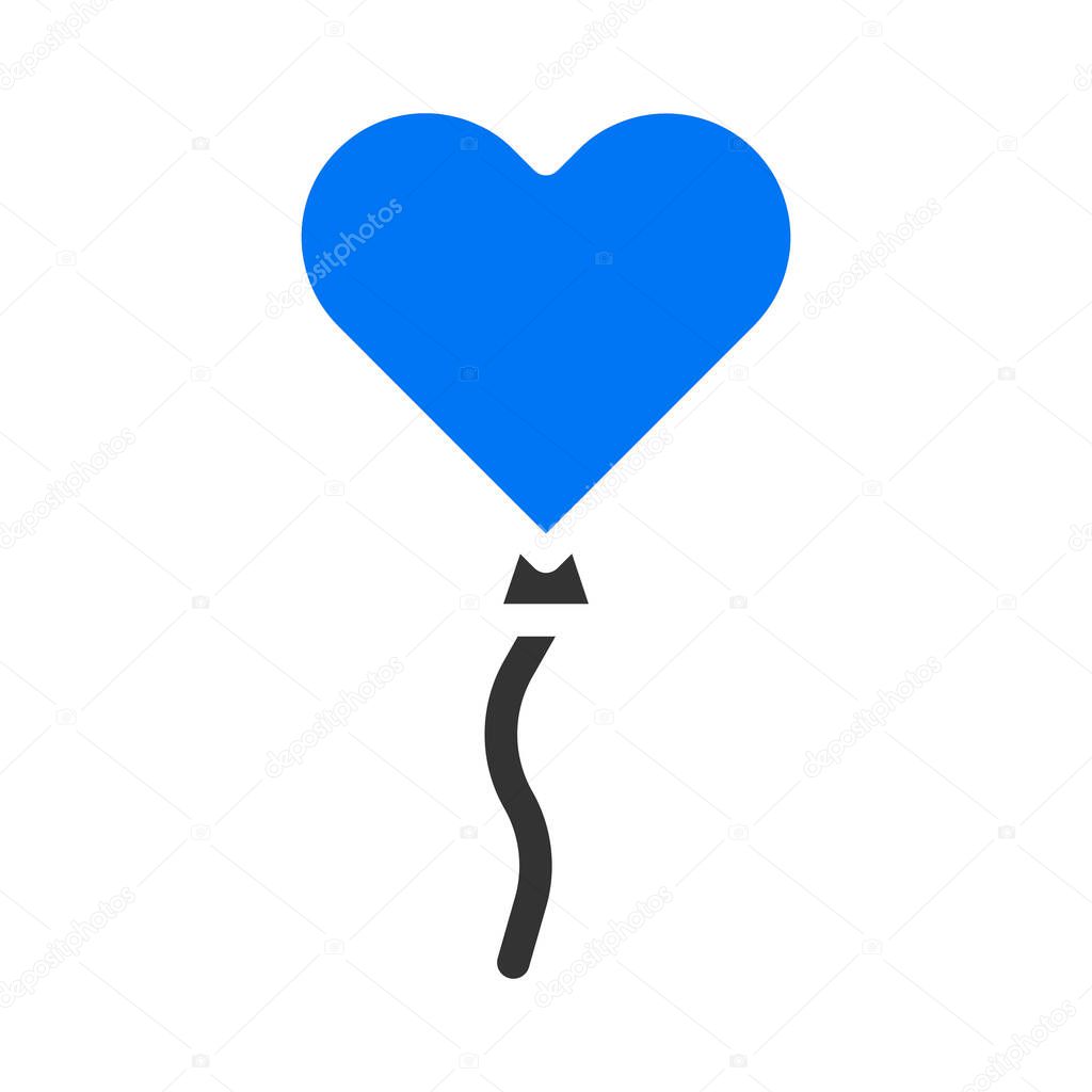 Balloon icon solid blue grey style valentine illustration vector element and symbol perfect. Icon sign from modern collection for web. Nice design perfect.