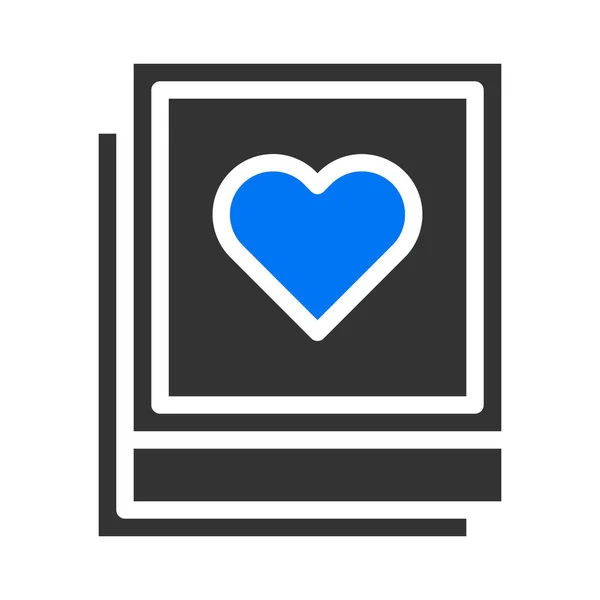 Camera Icon Solid Blue Grey Style Valentine Illustration Vector Element — Vetor de Stock