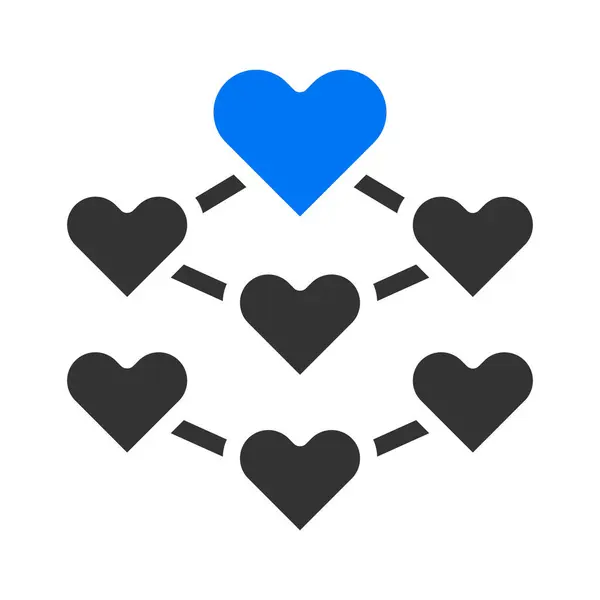 Decoration Icon Solid Blue Grey Style Valentine Illustration Vector Element — Stockvector
