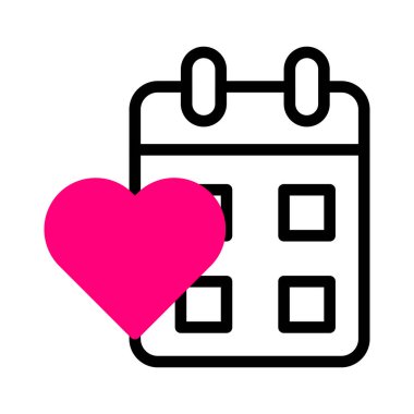 calendar icon duotone black pink style valentine illustration vector element and symbol perfect. Icon sign from modern collection for web. Nice design perfect.