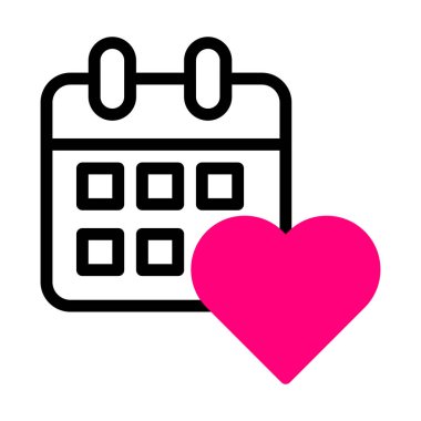 calendar icon duotone black pink style valentine illustration vector element and symbol perfect. Icon sign from modern collection for web. Nice design perfect.