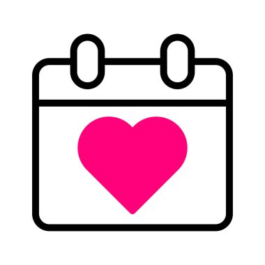 calendar icon duotone black pink style valentine illustration vector element and symbol perfect. Icon sign from modern collection for web. Nice design perfect.