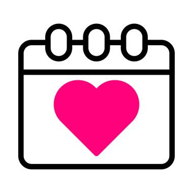 calendar icon duotone black pink style valentine illustration vector element and symbol perfect. Icon sign from modern collection for web. Nice design perfect.
