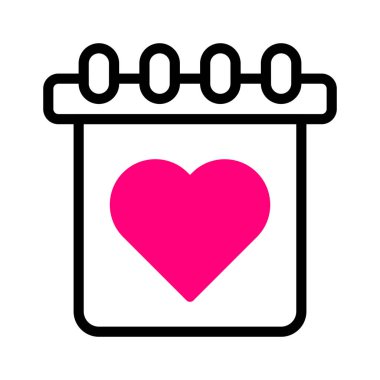 calendar icon duotone black pink style valentine illustration vector element and symbol perfect. Icon sign from modern collection for web. Nice design perfect.