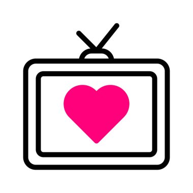 tv icon duotone black pink style valentine illustration vector element and symbol perfect. Icon sign from modern collection for web. Nice design perfect.