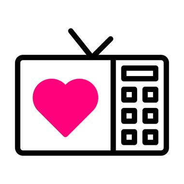 tv icon duotone black pink style valentine illustration vector element and symbol perfect. Icon sign from modern collection for web. Nice design perfect.
