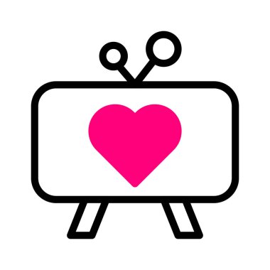 tv icon duotone black pink style valentine illustration vector element and symbol perfect. Icon sign from modern collection for web. Nice design perfect.