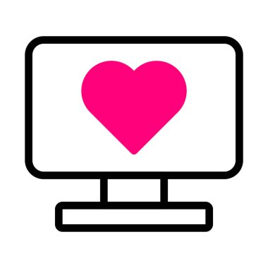 tv icon duotone black pink style valentine illustration vector element and symbol perfect. Icon sign from modern collection for web. Nice design perfect.