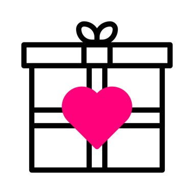 gift icon duotone black pink style valentine illustration vector element and symbol perfect. Icon sign from modern collection for web. Nice design perfect.