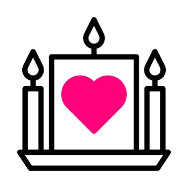 candle icon duotone black pink style valentine illustration vector element and symbol perfect. Icon sign from modern collection for web. Nice design perfect.