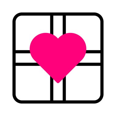gift icon duotone black pink style valentine illustration vector element and symbol perfect. Icon sign from modern collection for web. Nice design perfect.