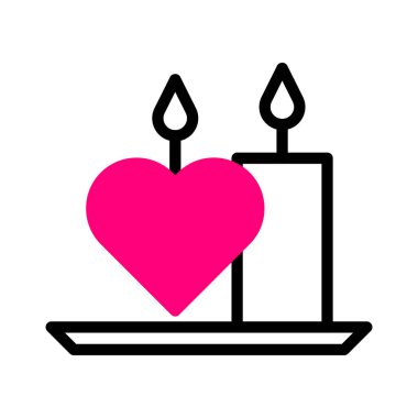 candle icon duotone black pink style valentine illustration vector element and symbol perfect. Icon sign from modern collection for web. Nice design perfect.
