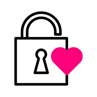 padlock icon duotone black pink style valentine illustration vector element and symbol perfect. Icon sign from modern collection for web. Nice design perfect.