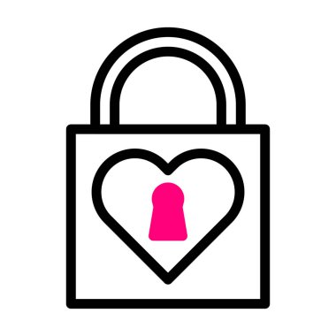 padlock icon duotone black pink style valentine illustration vector element and symbol perfect. Icon sign from modern collection for web. Nice design perfect.