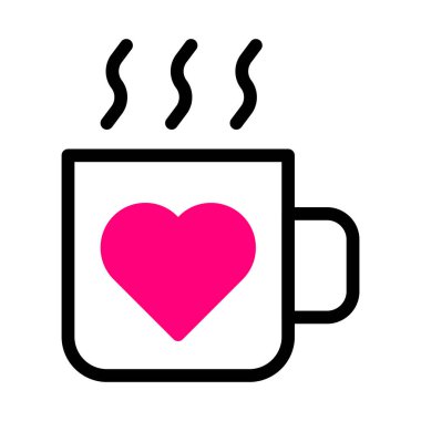 cup icon duotone black pink style valentine illustration vector element and symbol perfect. Icon sign from modern collection for web. Nice design perfect.