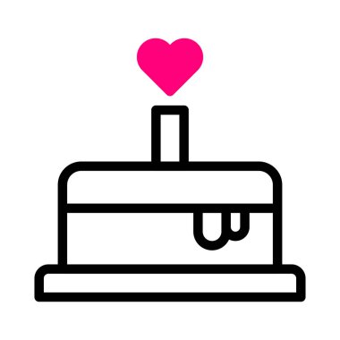 cake icon duotone black pink style valentine illustration vector element and symbol perfect. Icon sign from modern collection for web. Nice design perfect.