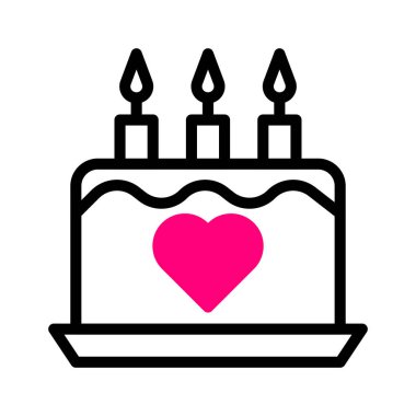 cake icon duotone black pink style valentine illustration vector element and symbol perfect. Icon sign from modern collection for web. Nice design perfect.