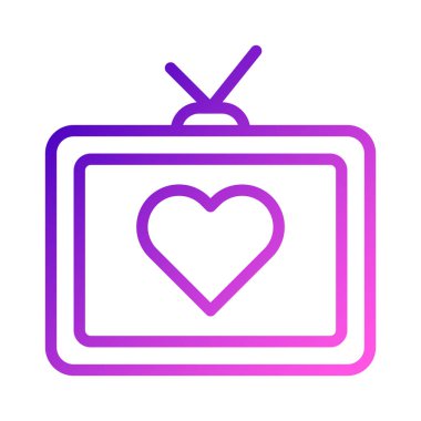 tv icon gradient purple pink style valentine illustration vector element and symbol perfect. Icon sign from modern collection for web.