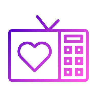 tv icon gradient purple pink style valentine illustration vector element and symbol perfect. Icon sign from modern collection for web.