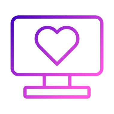 tv icon gradient purple pink style valentine illustration vector element and symbol perfect. Icon sign from modern collection for web.