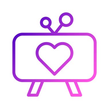 tv icon gradient purple pink style valentine illustration vector element and symbol perfect. Icon sign from modern collection for web.