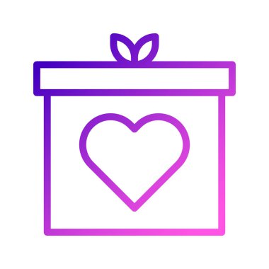 gift icon gradient purple pink style valentine illustration vector element and symbol perfect. Icon sign from modern collection for web.