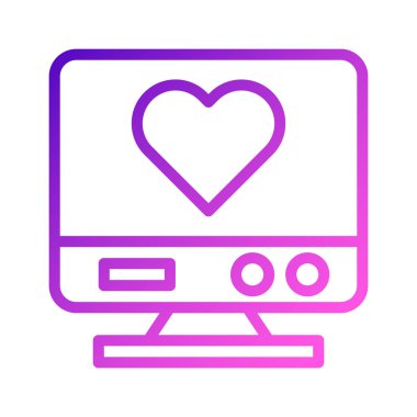 tv icon gradient purple pink style valentine illustration vector element and symbol perfect. Icon sign from modern collection for web.