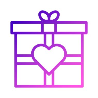 gift icon gradient purple pink style valentine illustration vector element and symbol perfect. Icon sign from modern collection for web.