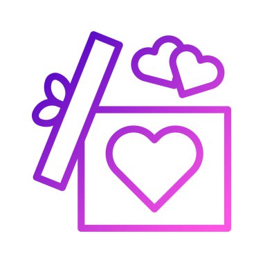 gift icon gradient purple pink style valentine illustration vector element and symbol perfect. Icon sign from modern collection for web.