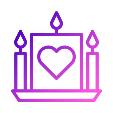 candle icon gradient purple pink style valentine illustration vector element and symbol perfect. Icon sign from modern collection for web.