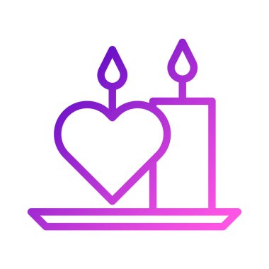 candle icon gradient purple pink style valentine illustration vector element and symbol perfect. Icon sign from modern collection for web.