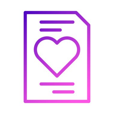 paper icon gradient purple pink style valentine illustration vector element and symbol perfect. Icon sign from modern collection for web.