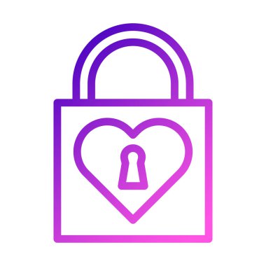 padlock icon gradient purple pink style valentine illustration vector element and symbol perfect. Icon sign from modern collection for web.