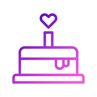 cake icon gradient purple pink style valentine illustration vector element and symbol perfect. Icon sign from modern collection for web.