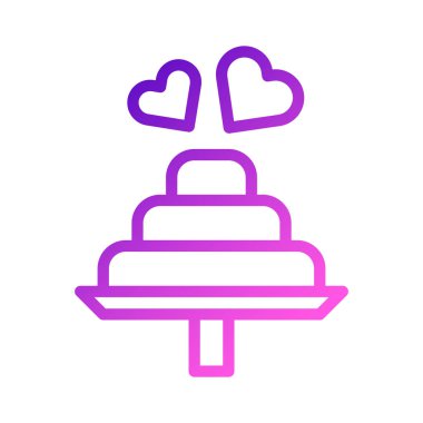 cake icon gradient purple pink style valentine illustration vector element and symbol perfect. Icon sign from modern collection for web.
