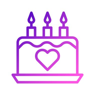 cake icon gradient purple pink style valentine illustration vector element and symbol perfect. Icon sign from modern collection for web.