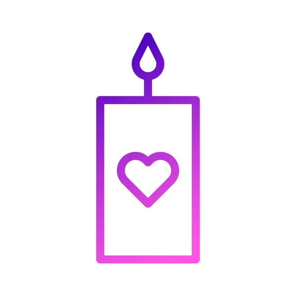 Candle Icon Gradient Purple Pink Style Valentine Illustration Vector Element — Image vectorielle