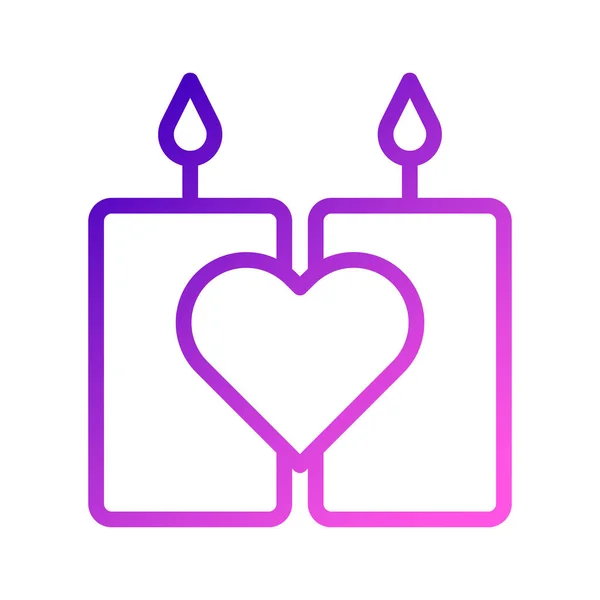 Значок Свічки Градієнт Фіолетового Рожевого Стилю Валентина Ілюстрація Векторний Елемент — стоковий вектор