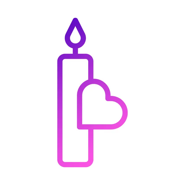 Candle Icon Gradient Purple Pink Style Valentine Illustration Vector Element — Stock vektor