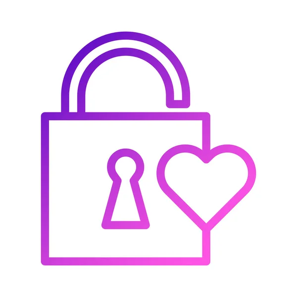 Padlock Icon Gradient Purple Pink Style Valentine Illustration Vector Element — Stockvektor
