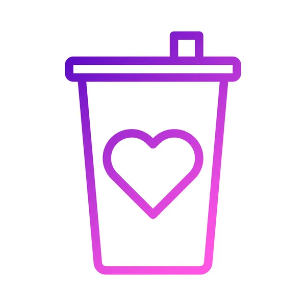 Cup Icon Gradient Purple Pink Style Valentine Illustration Vector Element — Stok Vektör