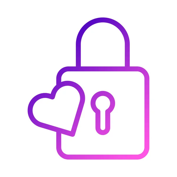 Padlock Icon Gradient Purple Pink Style Valentine Illustration Vector Element — Stockvektor