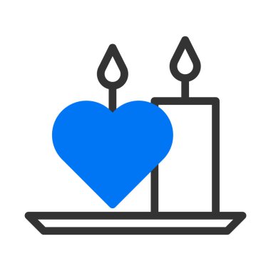 candle icon duotune blue valentine illustration vector element and symbol perfect. Icon sign from modern collection for web.