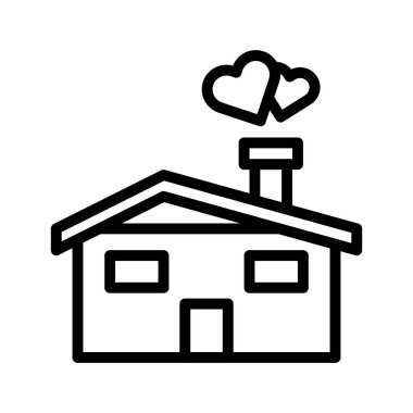 house icon outline style valentine illustration vector element and symbol perfect. Icon sign from modern collection for web.