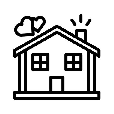 house icon outline style valentine illustration vector element and symbol perfect. Icon sign from modern collection for web.