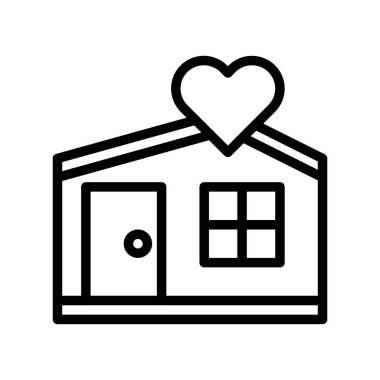 house icon outline style valentine illustration vector element and symbol perfect. Icon sign from modern collection for web.