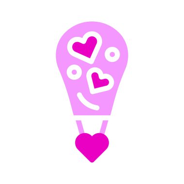 air balloon icon solid pink style valentine illustration vector element and symbol perfect. Icon sign from modern collection for web.