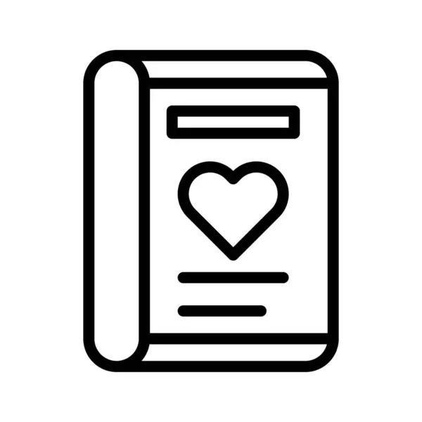 Card Icon Outline Style Valentine Illustration Vector Element Symbol Perfect — Vetor de Stock