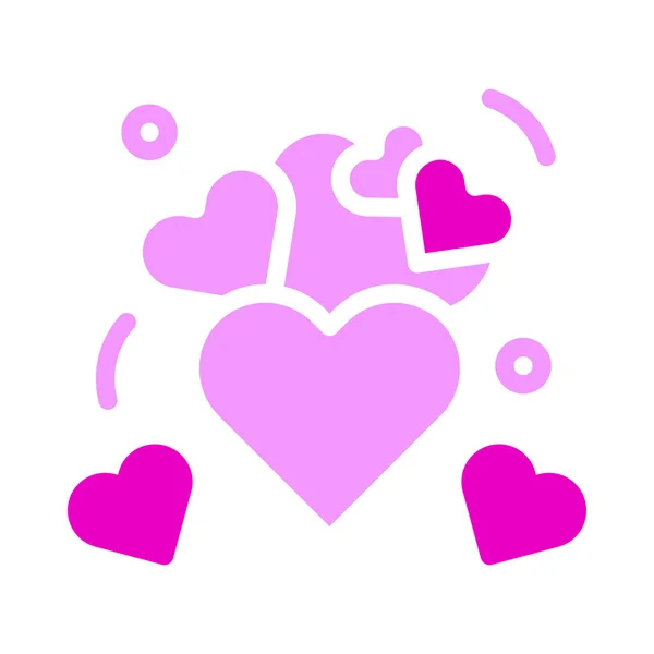 Heart Icon Solid Pink Style Valentine Illustration Vector Element Symbol — Wektor stockowy